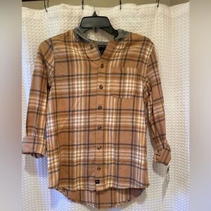 Art Class boys Tan and Gray Plaid Shirt